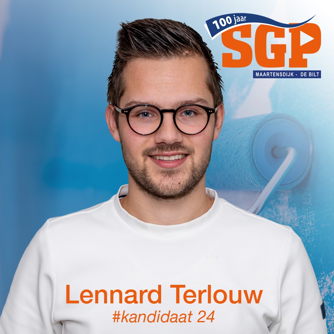 Vandaag stellen we onze kandidaat #24 voor. Lennard Terlouw uit Maartensdijk. Lees meer op: 
debilt.sgp.nl/partij/onze-me…