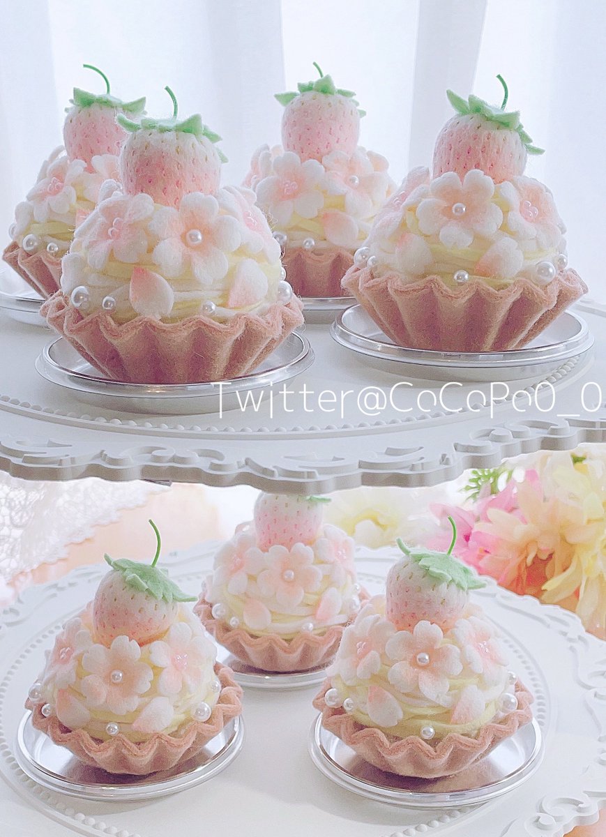春を呼ぶピンク宣言 春が待ち遠しくなるフェルトケーキ🌸
