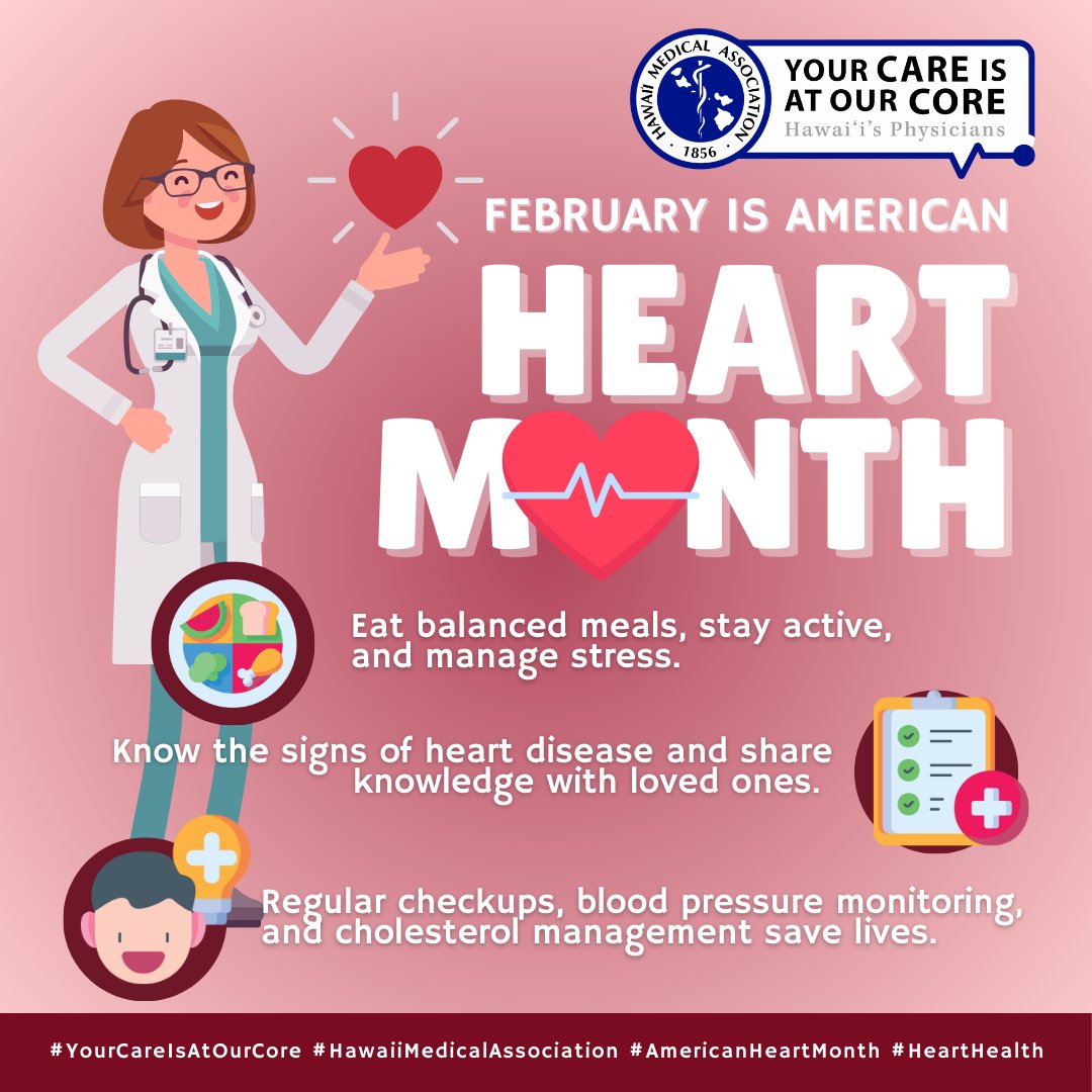 ❤️February is American Heart Month! Promote heart-healthy habits, raise awareness, and focus on prevention. Small lifestyle changes today = a healthier heart tomorrow! 🍎🏃‍♂️🩺 Visit: shorter.me/HeartMonth #YourCareIsAtOurCore #HMA #AmericanHeartMonth #HeartHealth