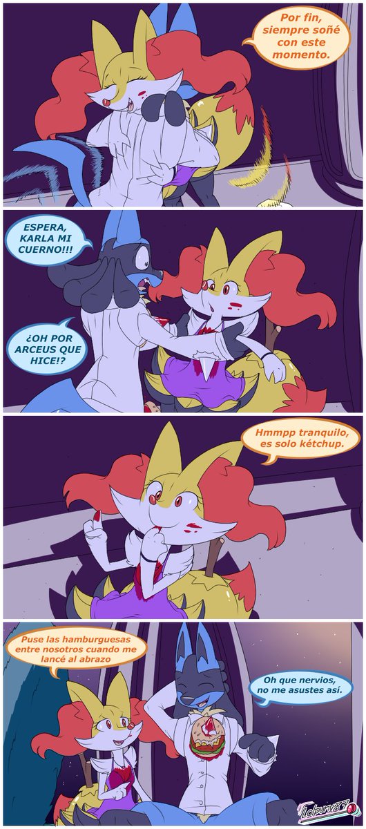 Lolpuny158192's tweet image. La Cita segunda parte.

Acá termina este pequeño arco gente, me alegro que les halla gustado la primera parte. Ahora volveré al contenido habitual 😼😽

#Pokemon #Comic #Lucario #Braixen