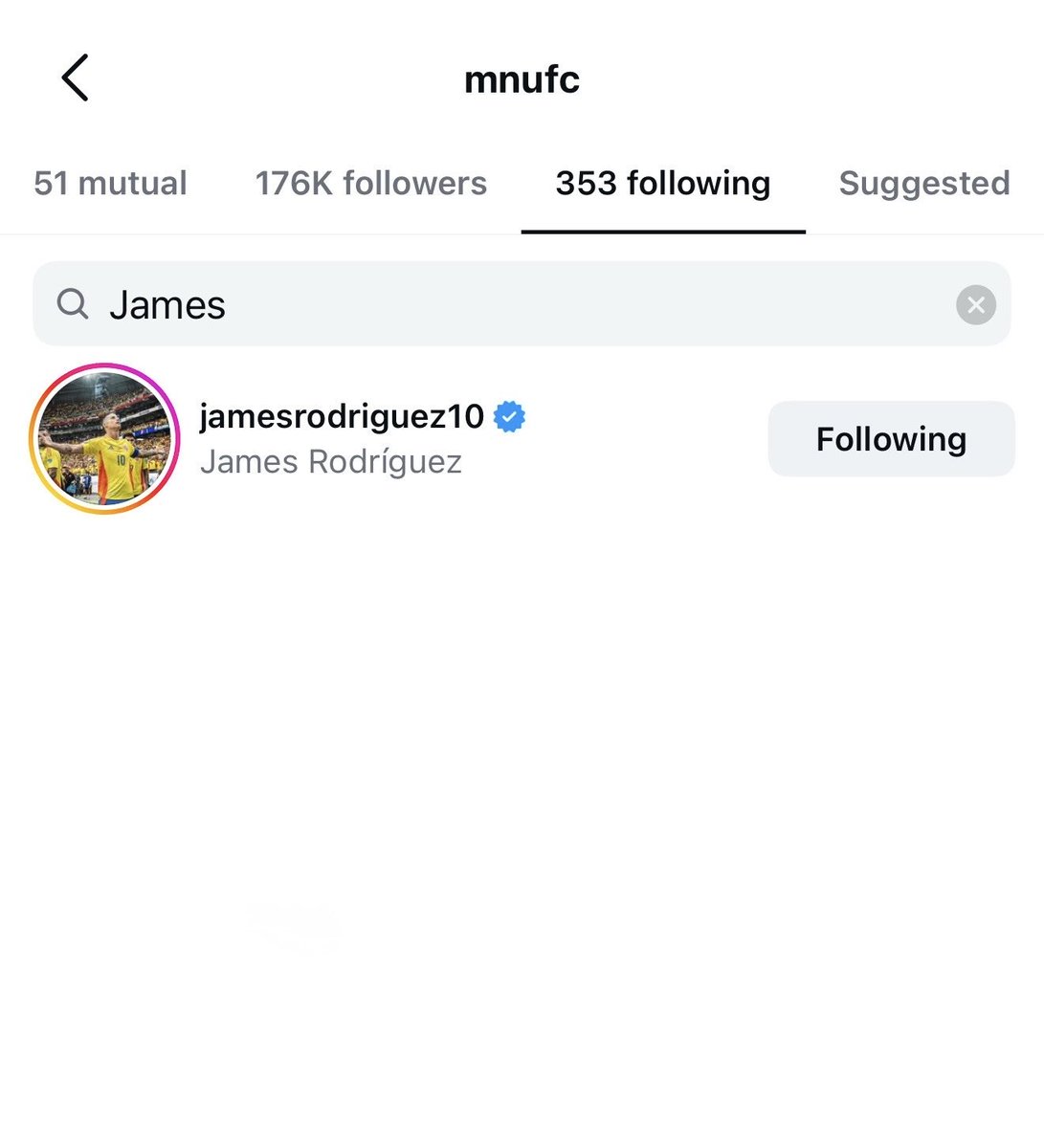 Looks like Minnesota United is now following James Rodriguez 🕵️‍♂️

Still can’t believe this is really happening!