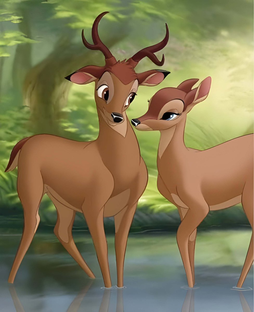 Bambi and faline together a loving pair #bambi