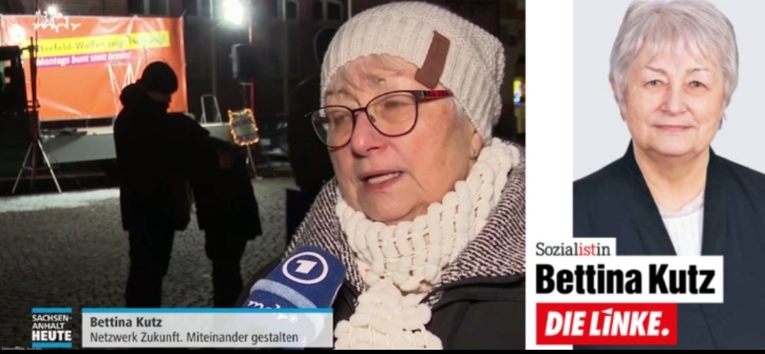 OERRBlog's tweet photo. Die vom MDR interviewte Demonstrantin, die gegen die Kürzung der Fördergelder für das Projekt "Demokratie leben" demonstriert, ist die Linke Politikerin. #OerrBlog via @schlesingoid https://t.co/qq9q3rQTSr