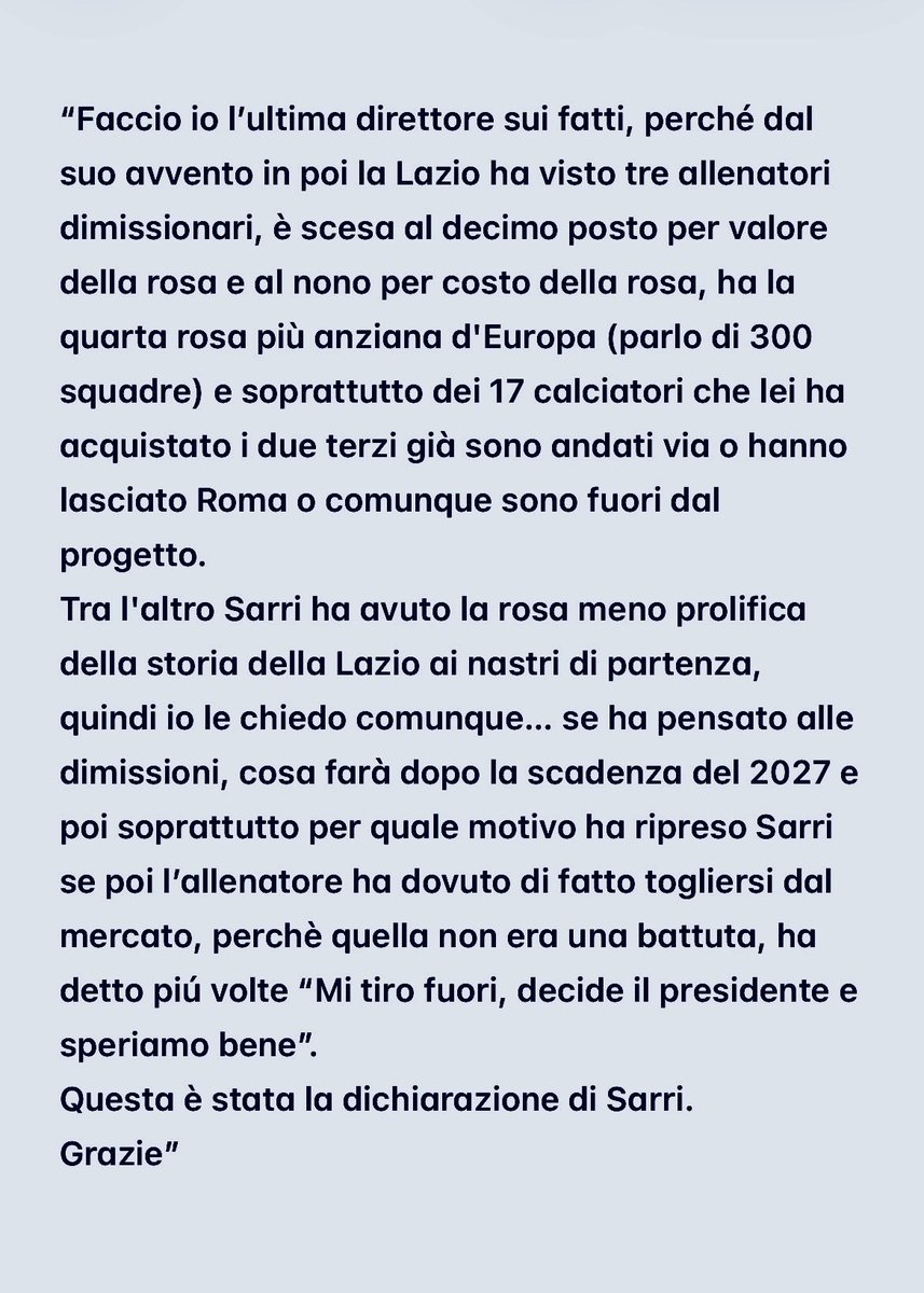 Quanti avevano fatto domande cosí prima d’ora?
“È inutile fare domande scomode tanto non rispondono”.
È stato il mantra di tutti i comunicatori fino a oggi.
Tutti.
E infatti non ha risposto. A nessuna.
Anche Nicoló Faccini lo sapeva.
Le domande gliele ha fatte lo stesso peró.
