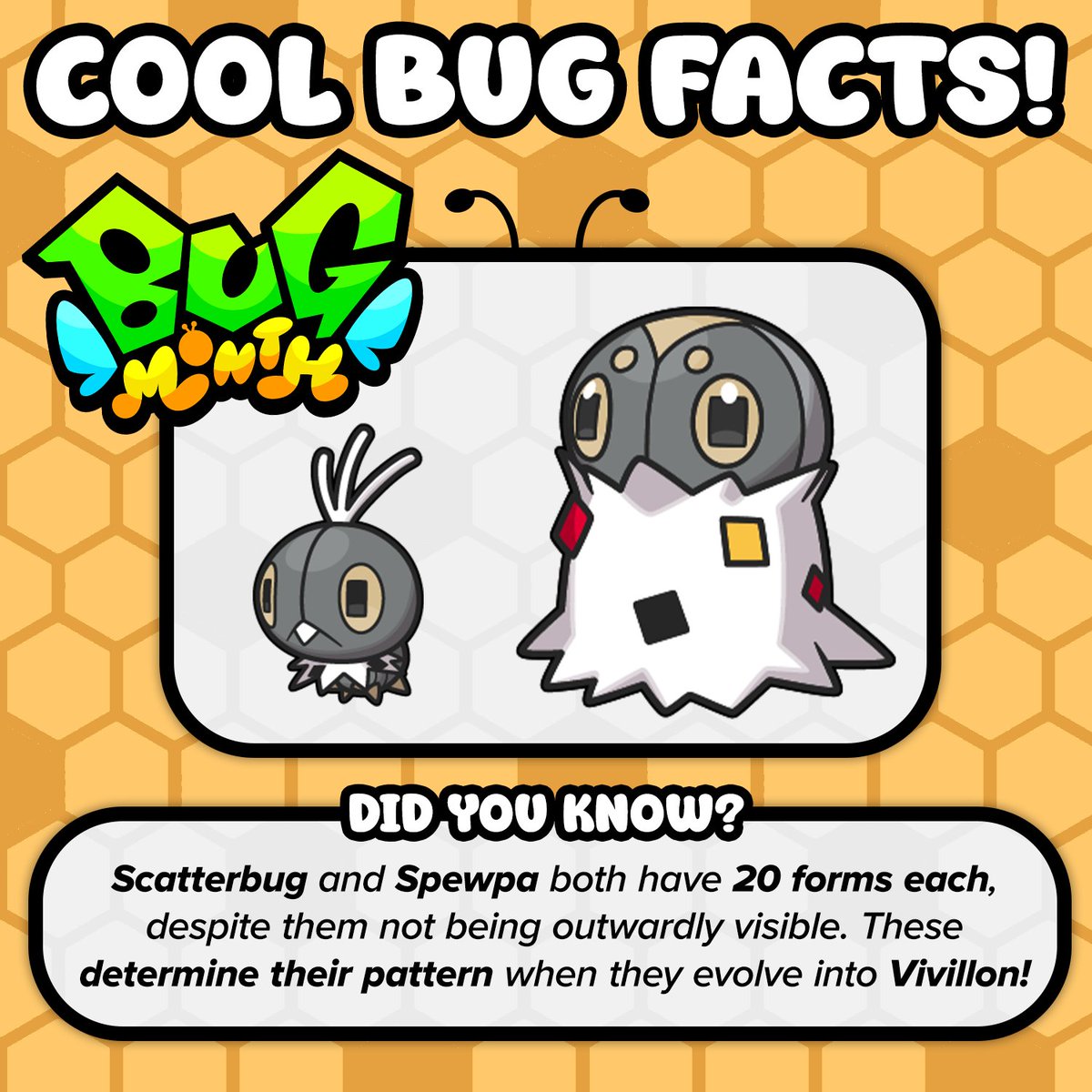 WolfeyGlick's tweet image. Cool Bug Facts: Scatterbug and Spewpa