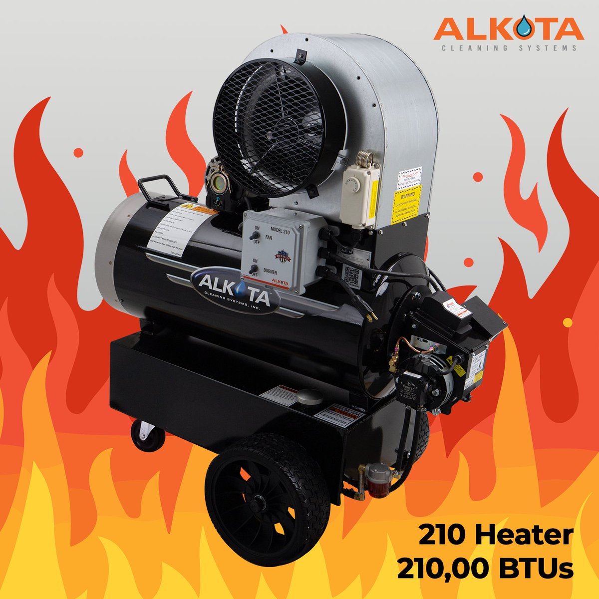 Beat the winter cold with serious heat. Alkota’s 210 oil-fired heater delivers 210,000 BTUs with an industrial fan designed to move warm air through large spaces fast.  

Talk to your local Alkota distributor to schedule a demo or order yours today: alkota.cleaning/49BECeE