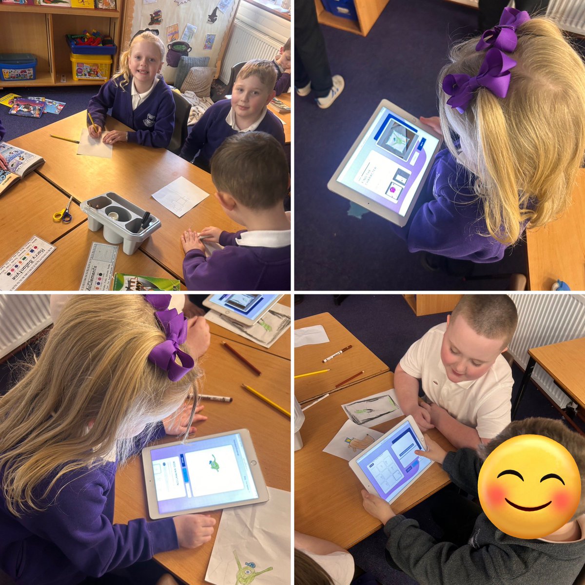 APPSMissYoung's tweet photo. For todays Reading Schools challenge we drew pictures of our favourite book character and then brought them to life using animation ☺️⭐️ https://t.co/eRA91ygnuW