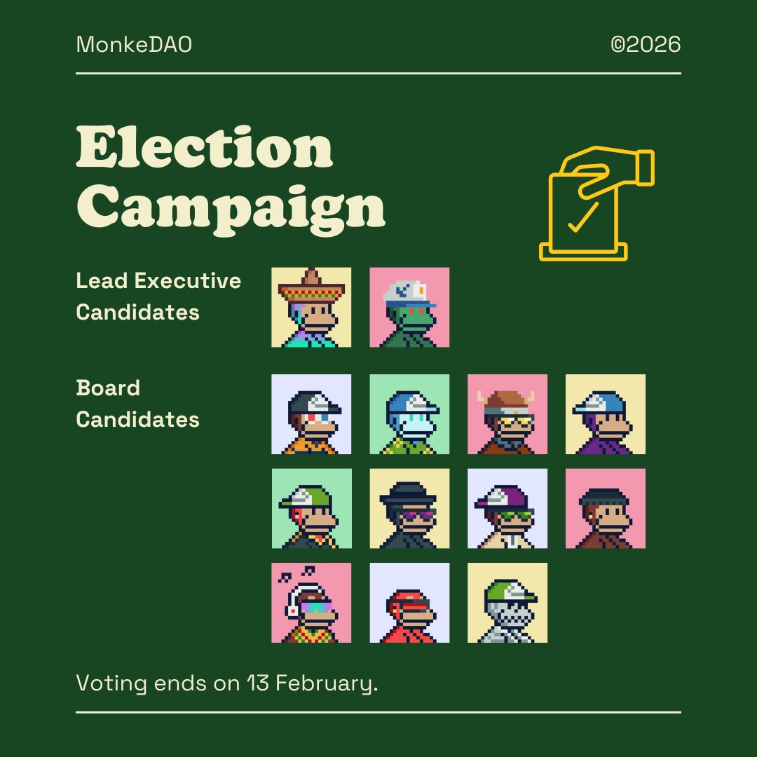 It is now time to vote.

Below are the candidates for the upcoming epoch, running for 1 Lead Executive and 5 Board positions.

Full details and nominations are available on Discord.