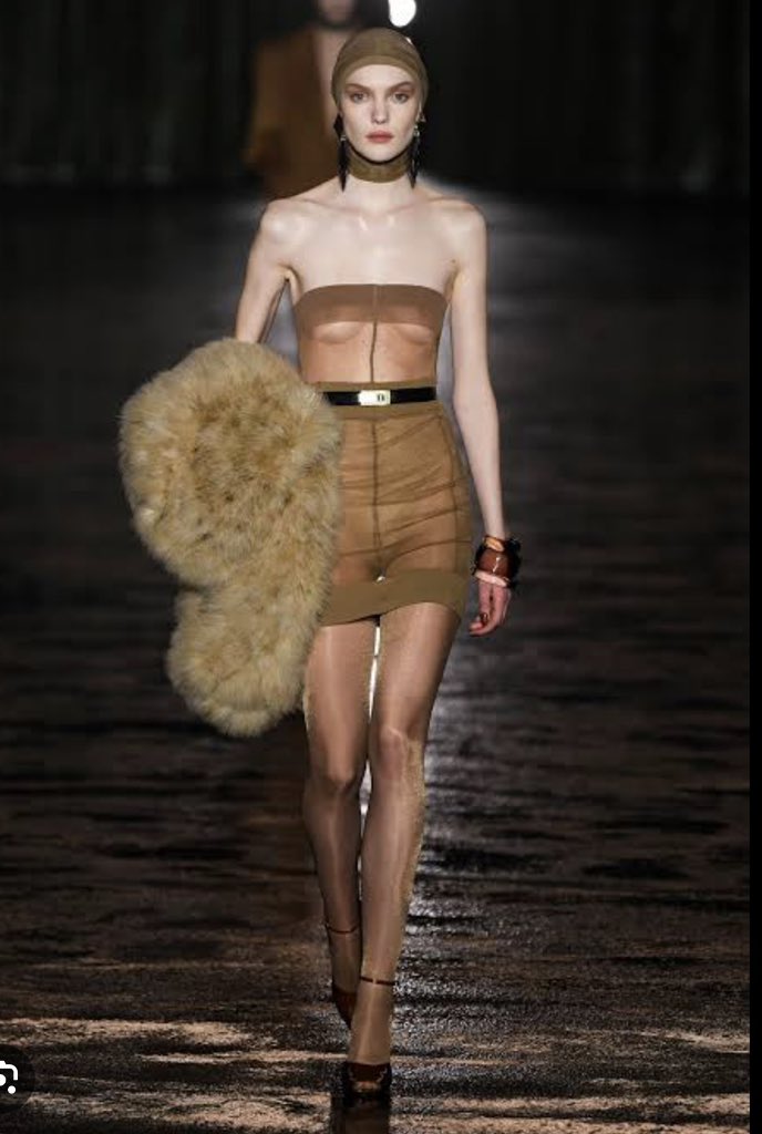 Bianca censori was the inspiration for ysl winter 2024 according to her vanity fair interview and ysl creative director Anthony vacarello