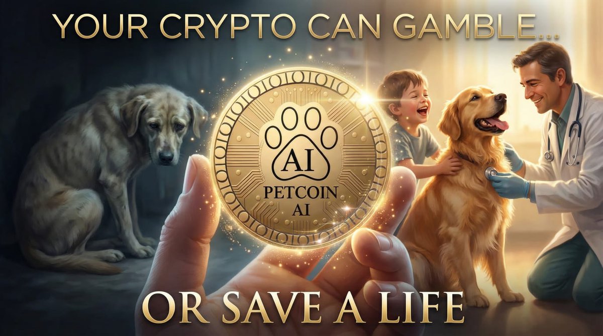 PetCoinAI2025's tweet photo. Your crypto can gamble, or it can save a life.

​PetCoin AI automates funding for vets and animal rescues through every transaction. 
Real-world impact, powered by the chain.

​Pre-seed coming soon. Join the movement: https://t.co/RnAdvN2y0h — https://t.co/64hhrbRzXy

#RealWorldAssets #CryptoForGood #PetCoinAI