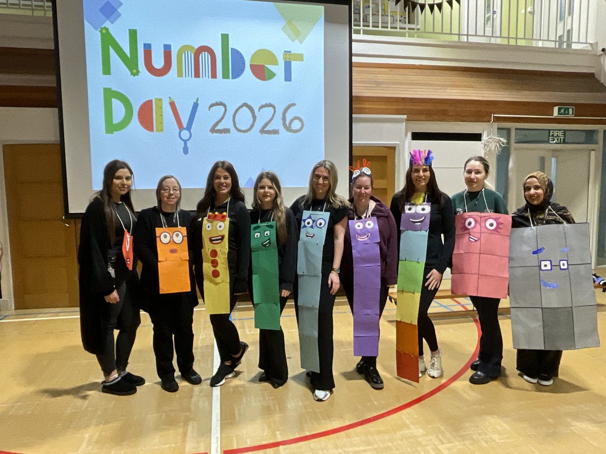 MarshfieldPS's tweet photo. What a fantastic @NSPCC National Number Day at Marshfield! 🔢🎉
Brilliant maths learning, creative number costumes (check out the Number Blocks!) and a huge thank you for helping us raise funds while celebrating how maths connects to real life.  💙📊#MPSMaths https://t.co/86mn5H4gPx