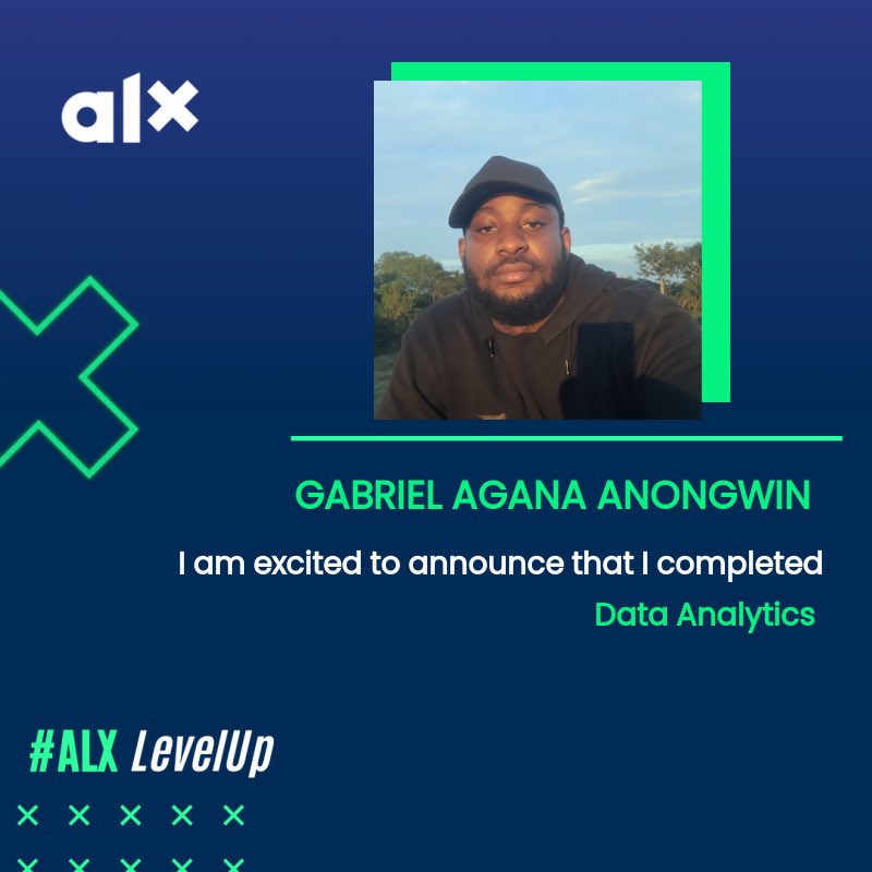 Just graduated from the Alx Data Analytics program🎓
#ALXDataProgram #ALXLevelUp