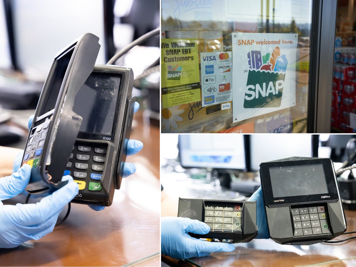 USDA_FNA's tweet photo. Huge win! FNS’s work with law enforcement is taking down fraudsters across the country. In addition to a multi-agency effort to get rid of 400+ EBT skimmers, FNS busted 62 crooked SNAP retailers in Denver, Seattle, Cleveland, Cincinnati &amp; more. https://t.co/pPBJz23JM5 #SNAPFraud https://t.co/vFkvhQ9eTu