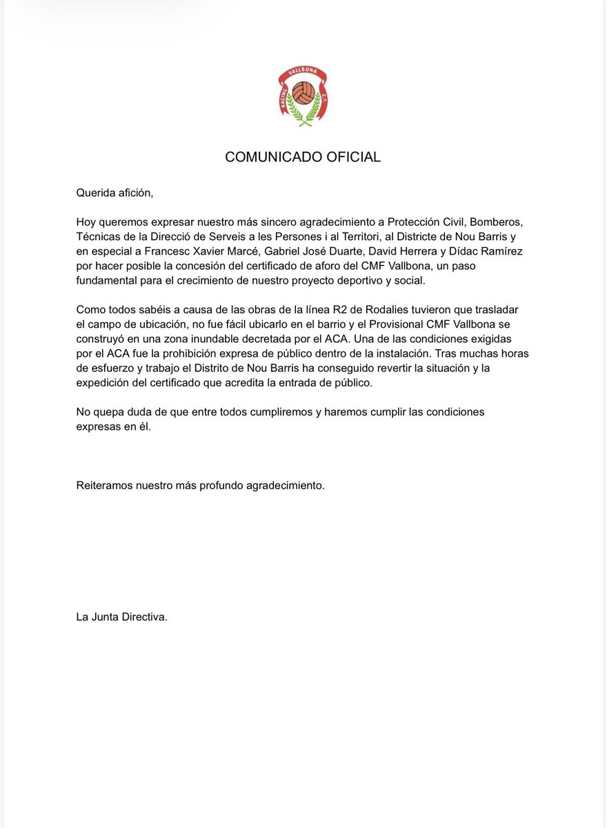 Racing Vallbona C.F. tweet media