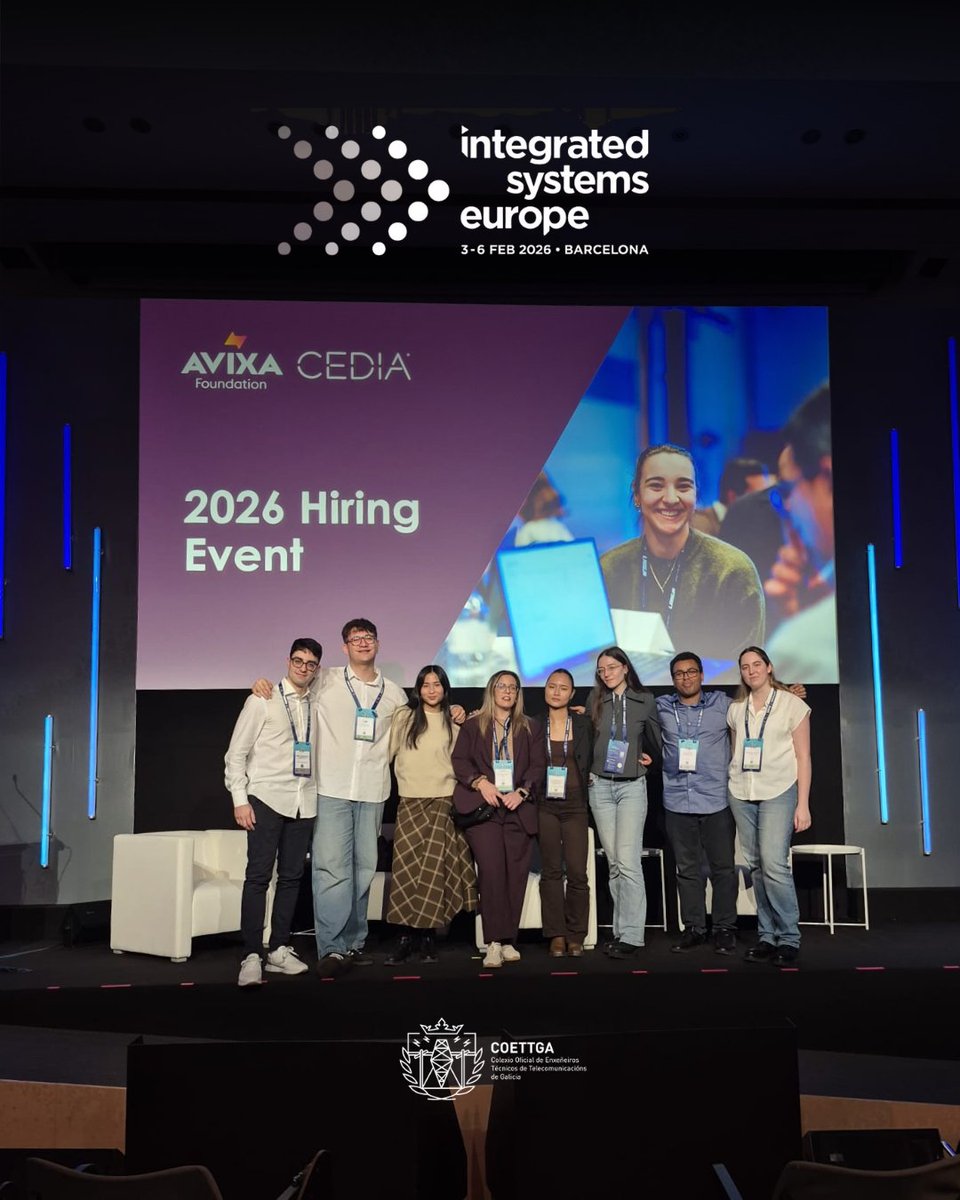 COETTGA's tweet photo. 📡 Este xoves e venres acompañamos aos alumnos da Universidade de Vigo ao ISE 2026 (Integrated Systems Europe), o maior evento internacional da tecnoloxía aplicada á integración de sistemas e ao sector audiovisual, celebrada en Barcelona. https://t.co/S4ZvtmWR7S