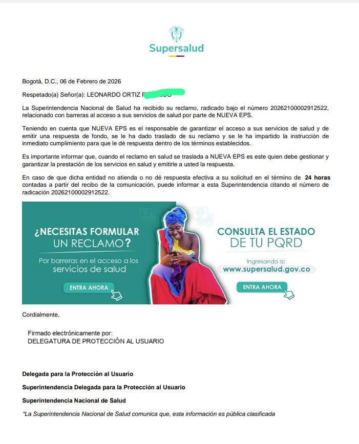 leorpach's tweet photo. @Supersalud @NuevaEPS_ @DefensoriaCol @HospitalEQC Gracias @Supersalud por llamarme y estar atentos a mí petición, caso contrario a la @NuevaEPS_ que no se comunica por ningún medio, NI autoriza el trámite administrativo para que mi Padre sea traslado a una institución prestadora de servicios medicos de tercer nivel. https://t.co/3DVEYPvmVI