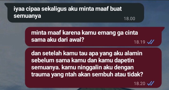 maaf doang ma gacukup buat balikin waktu yang udah aku buang demi dia