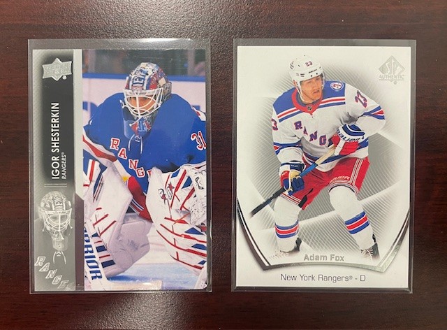 🚨GIVEAWAY🚨

<a href="/NYRangers/">New York Rangers</a> Stars #IgorShesterkin &amp; #AdamFox 2-card lot.  Enter to win by doing this 👇:

✅Like this post.
✅Tag 2 ppl.
✅Winner selected on Monday 2/9 12pm EST.

#TheHobby #NYRangers #NHL #Hockey #TradingCards