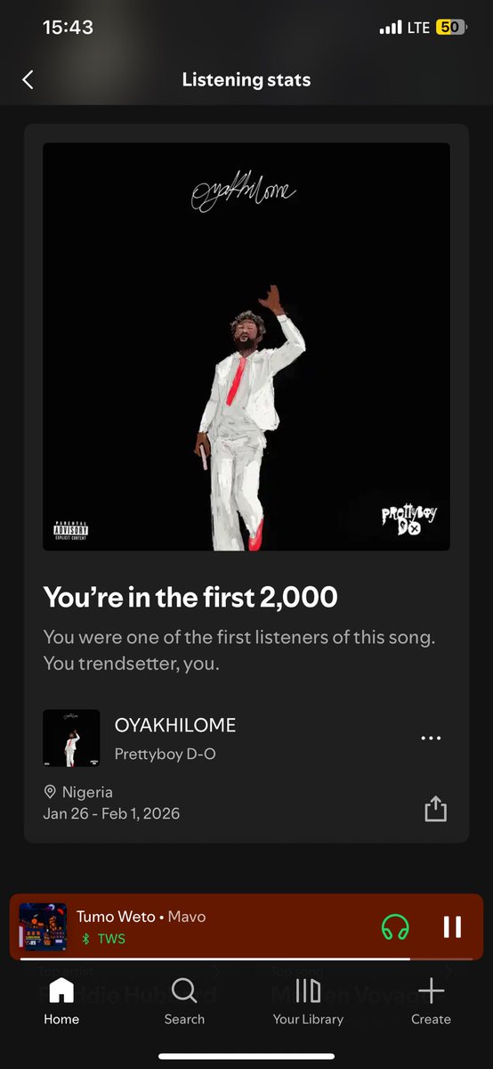 MANAGER_SHEGS's tweet image. Spotify says @prettyboyDO 

#InTheFire 🔥