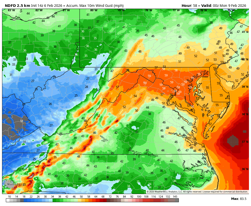 Strong clipper action is diving down for the weekend. This is bringing ...