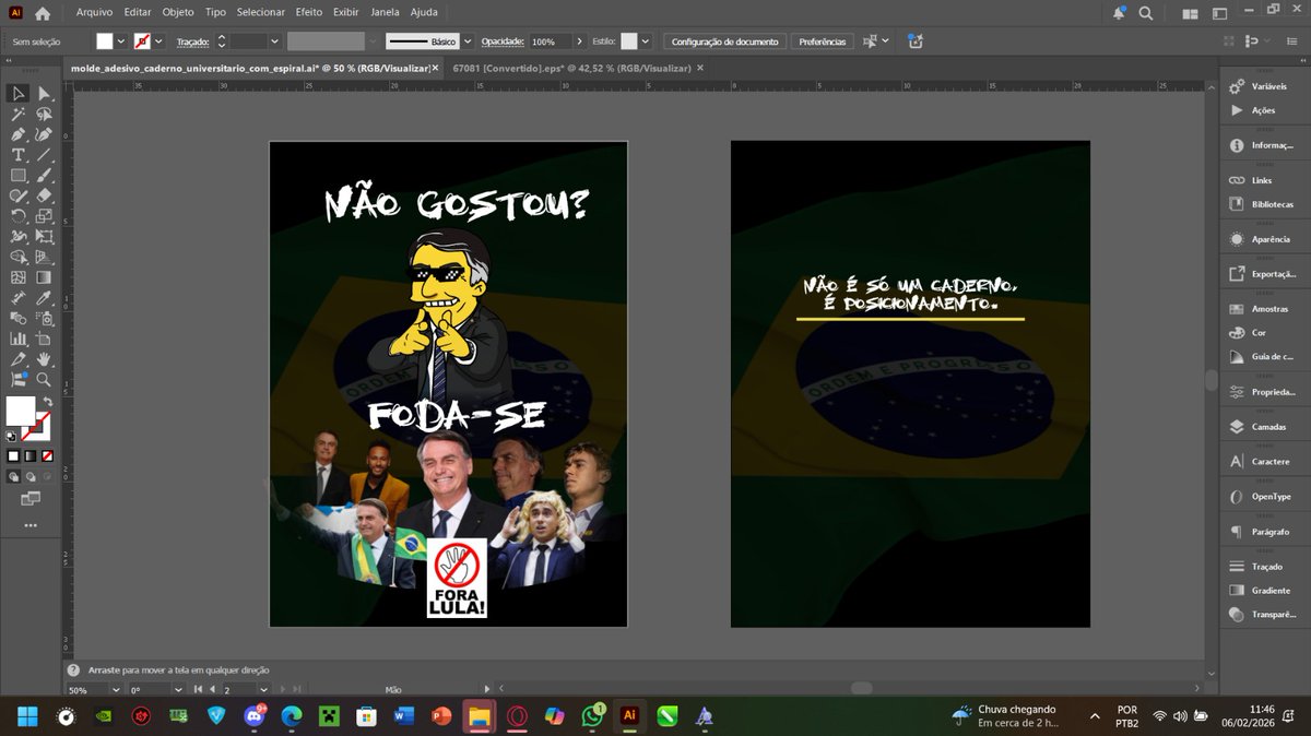 psico_cherry's tweet photo. Ser designer gráfica é sinistro, tem dias que o serviço é assim! 
@BolsonaroSP @jairbolsonaro @FlavioBolsonaro @CarlosBolsonaro @nikolas_dm https://t.co/nPadX9SSh5