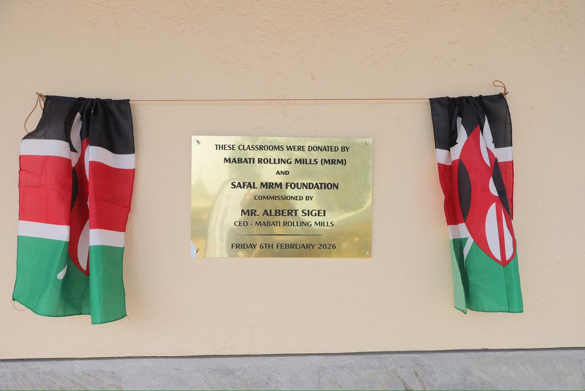 MRM_Mabati's tweet photo. Today in Nyahururu, we handed over a new classroom block at Nyanjoro Primary School. What began as a roofing request became a lasting investment in education and community development.

Through the Safal MRM Foundation, we continue to build with purpose. https://t.co/8F2YOPmaf2