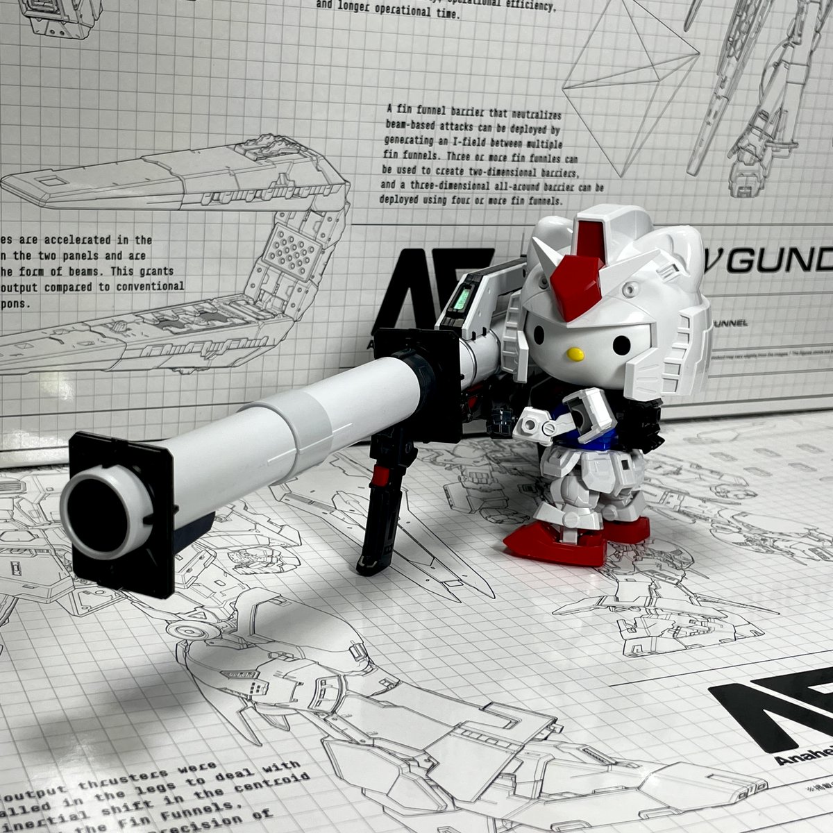 Villasta_k's tweet photo. バックパックに装備したまま撃つなんて真似できません！！

#pguνガンダム #PGU #νガンダム #逆襲のシャア #νGUNDAM #pguνGUNDAM #ハローキティ https://t.co/ZQuQdiInnD