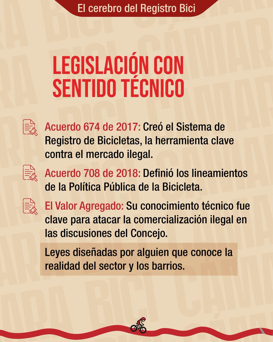 JDCastellanosO's tweet photo. Muchos hablan de seguridad, pero pocos pueden mostrar cifras reales. Lo que hoy celebra Bogotá con la caída del hurto de bicicletas no es coincidencia. Es el resultado de una herramienta técnica que diseñé con rigor: el Registro Bici.

🚴‍♂️🚴‍♀️Como Concejal entendí que para proteger al ciclista se necesitaba tecnología y control al mercado ilegal. Hoy, ese trabajo está dando frutos históricos.

¿Por qué ir al Congreso? 🏛️ Porque #Bogotá necesita defensores que conozcan la técnica y tengan la experiencia para escalar estos resultados a nivel nacional. No vamos a improvisar, vamos a cumplir.

💪🏻Este 8 de marzo de 2026 defendamos lo que funciona. Defendamos a Bogotá. Porque defenderla es defender a Colombia 🇨🇴 

José David Castellanos🟡🔴 Cámara por Bogotá | Marque Nuevo Liberalismo 104 🗳️