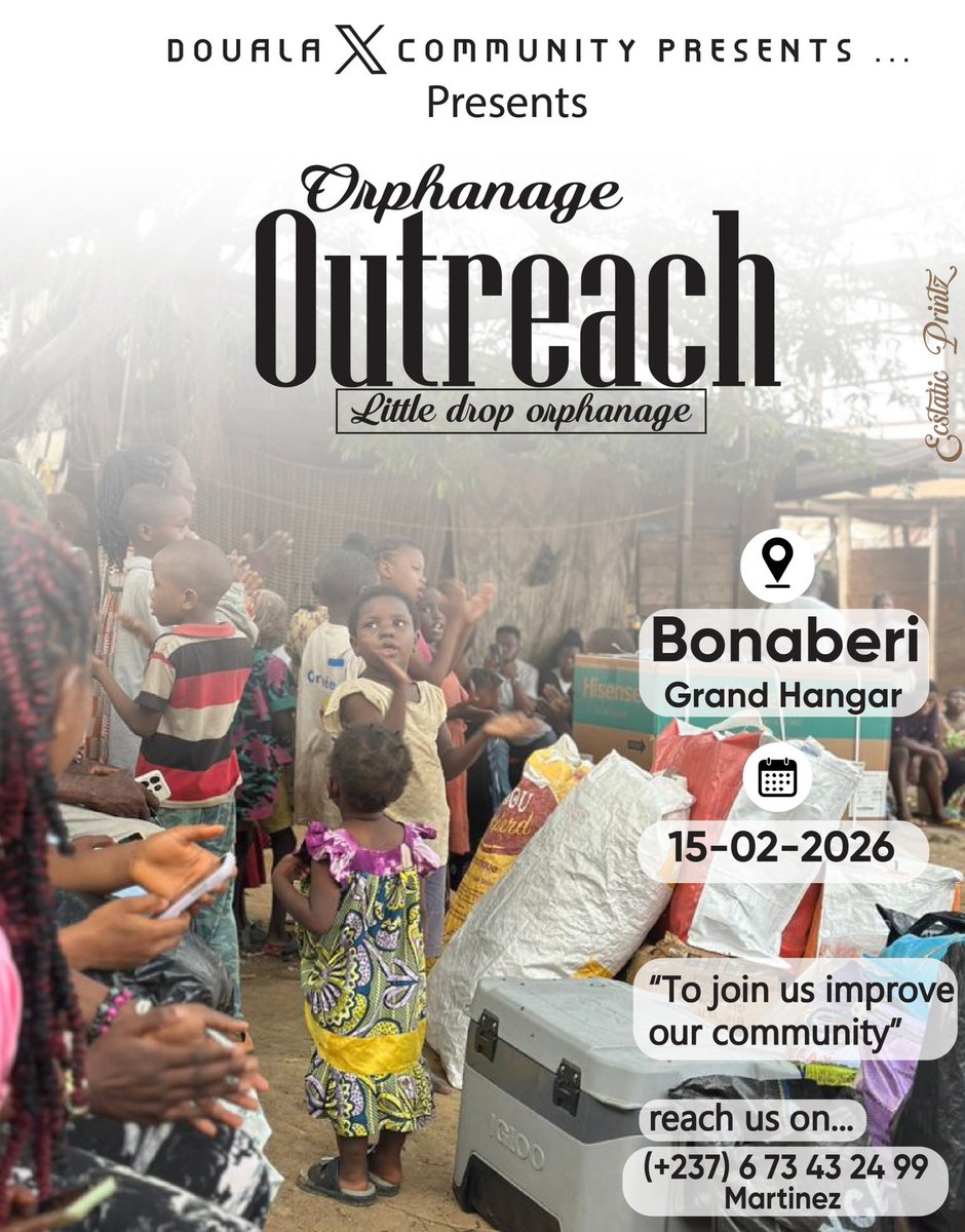 DylanFon1's tweet photo. Join us the Douala X Community for our orphanage visit. We’re coming together to share smiles, provide essentials, and show these kids they aren't alone. Your presence and energy matters.
​Let’s turn "community" into action. Join us today.
#Orphanageoutreach https://t.co/MPgrY36qPV