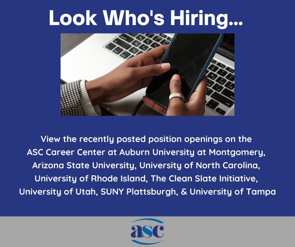 ASCRM41's tweet photo. What's new on the ASC Career Center? https://t.co/BJH1rWB2un https://t.co/uGBUCS3bzH