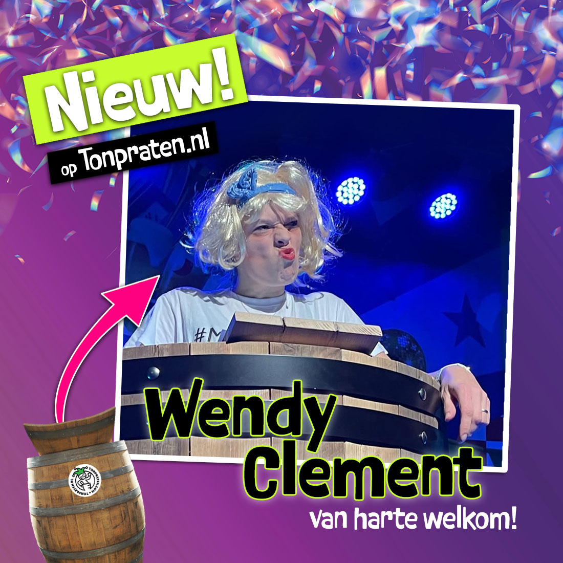 tonpraten's tweet photo. 🍾🎈JoeHoe! Graag een warm welkom voor weer een nieuwe tonprater op onze website: Wendy Clement uit Hamont! 🥳
---------------------
Berichtje sturen of wil je haar boeken?
🤩Neem dan snel een kijkje op haar pagina: https://t.co/GBniIj5IlI https://t.co/Hq46YShuK1