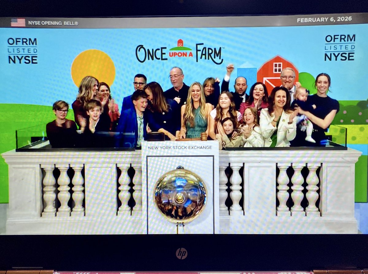 Congrats to <a href="/onceuponafarm/">Once Upon a Farm</a> for ringing the bell <a href="/NYSE/">NYSE 🏛</a> today. $OFRM will open soon