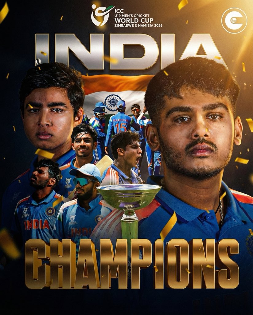 Krishnawadekar4's tweet photo. Champions of the future! 🇮🇳🏆
Heartiest congratulations to the Indian U-19 team for winning the 2026 Under-19 World Cup. Your passion, teamwork &amp; fearless cricket have made the entire nation proud. Keep shining and continue to bring glory to India! 💙
#U19WorldCup2026 #TeamIndia https://t.co/WYLvvOqoQR