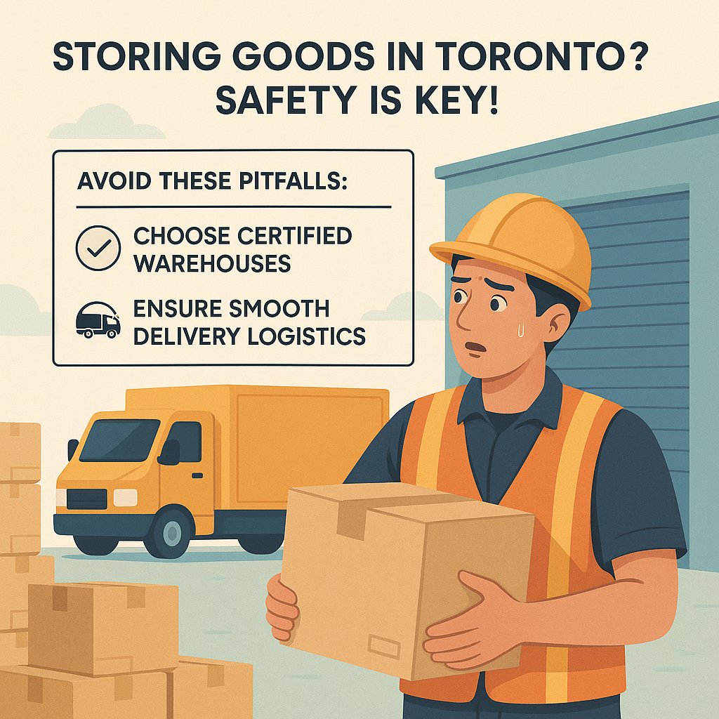 Storing goods in Toronto? 🏢 Safety is key! 

Avoid these pitfalls:  
1. Choose certified warehouses  
2. Ensure smooth delivery logistics  

Stay stress-free and secure your goods. How do you keep your products safe?  

#WarehouseStorageSolutions