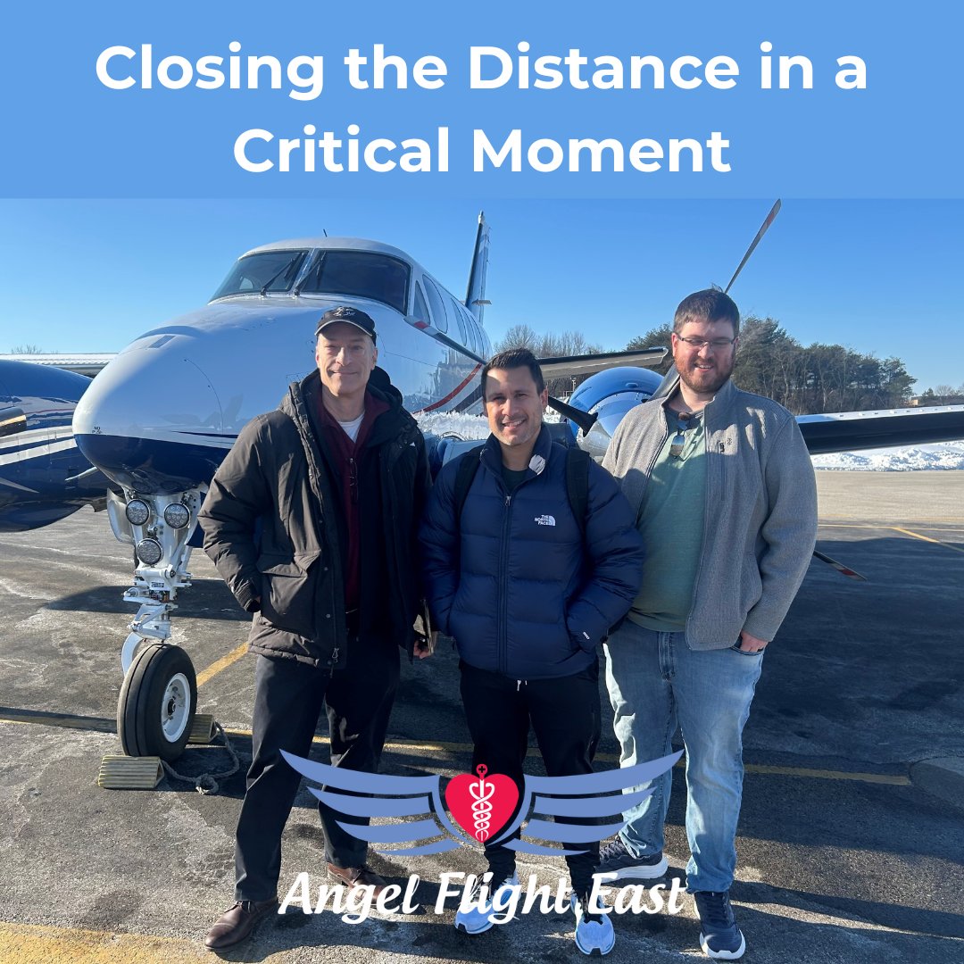 Together matters more than ever. Angel Flight East flew Shawn to his father after surgery. We hold them in our thoughts. Visit angelflighteast.org for help. #PatientCare #VolunteerPilots #AngelFlightEast