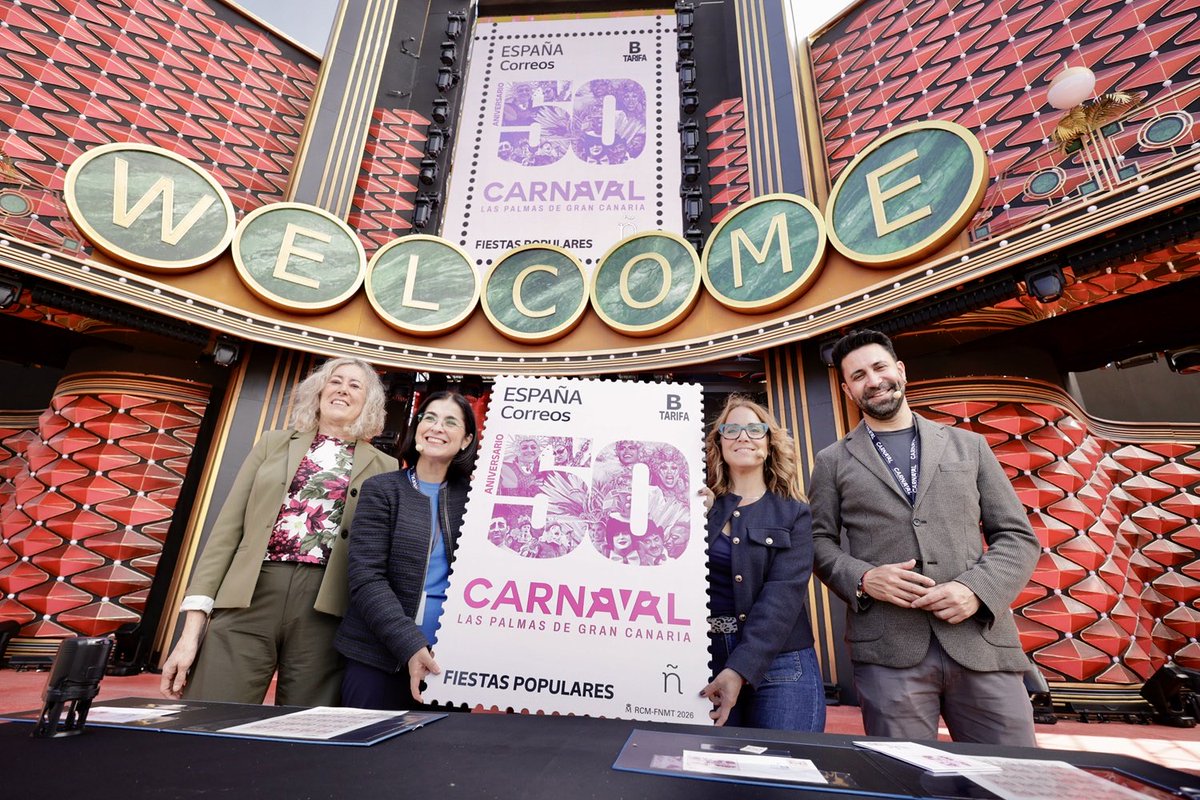 #Carnaval2026|| Correos inmortaliza el 50 cumpleaños del Carnaval de Las Palmas de Gran Canaria con un sello oficial.
facebook.com/share/18WR7trd…
#CarnavalLPA2026 #LasPalmasdeGranCanaria #CanariasVive #CarnavalCanarias