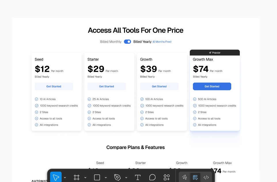 Refining the pricing section✨