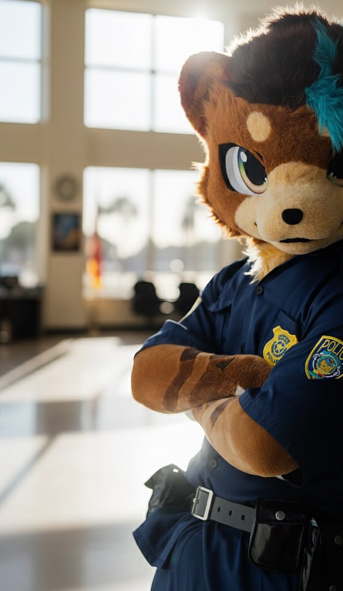 假期将至，你的安全由熊警官守护！

*仅限Zootopia地区
#FursuitFriday