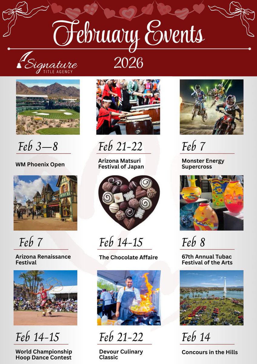 KirkpatrickTeam's tweet photo. 🎶Must See February Events🏈 for February February 05-11 in the East Phoenix Region https://t.co/BblLNudikY https://t.co/7Wskh96hRi