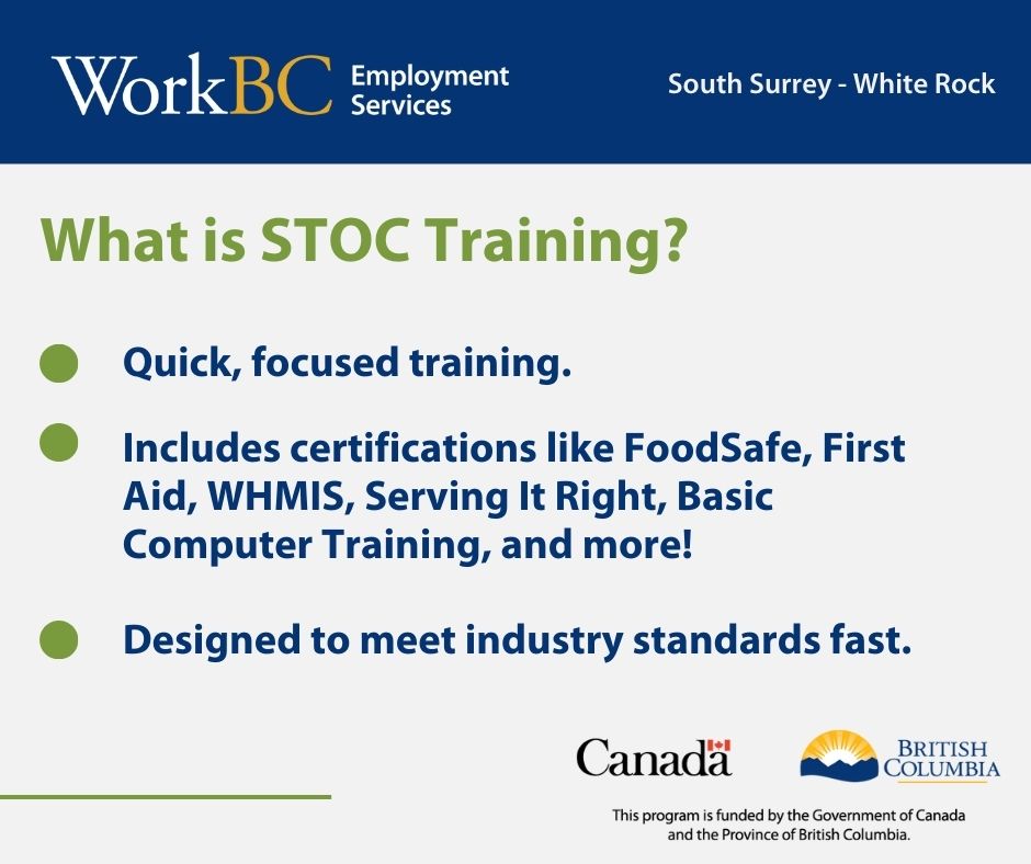 WorkBCSSWR's tweet image. 📚🖊️ WorkBC provides the training and certifications you need to advance your career. Don’t let a lack of qualifications hold you back—start today!

Get the skills and certifications to move forward with WorkBC’s support.