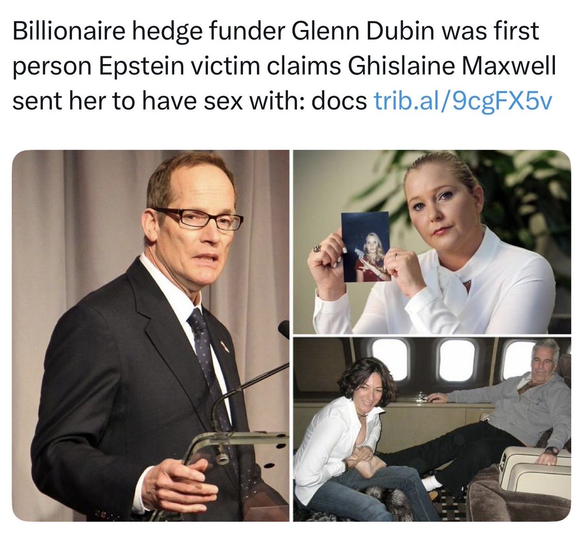 rulajebreal's tweet image. Virginia Giuffre, violentata dal PM Israeliano Barak, ha affermato che Dubin è stato il primo pedofilo a cui è stata venduta.
Dubin ha speso milioni in propaganda per Israele durante il genocidio. 
E spesso si incontra e si coordina con i leader israeliani, tra cui Netanyahu.