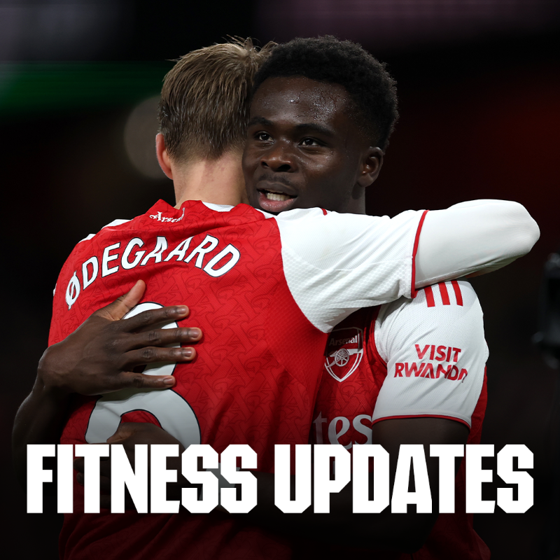 Arsenal's tweet photo. Arteta provides fitness updates on Saka, Odegaard and Timber 👇