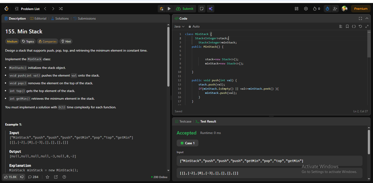 AmjadKhan9756's tweet photo. Day 24/365:- Doing #DSA on #LeetCode
Today solve one problem
Problem :155. Min Stack
#DSA #NexJS #FullStackDeveloper https://t.co/g0pV6PVSqk