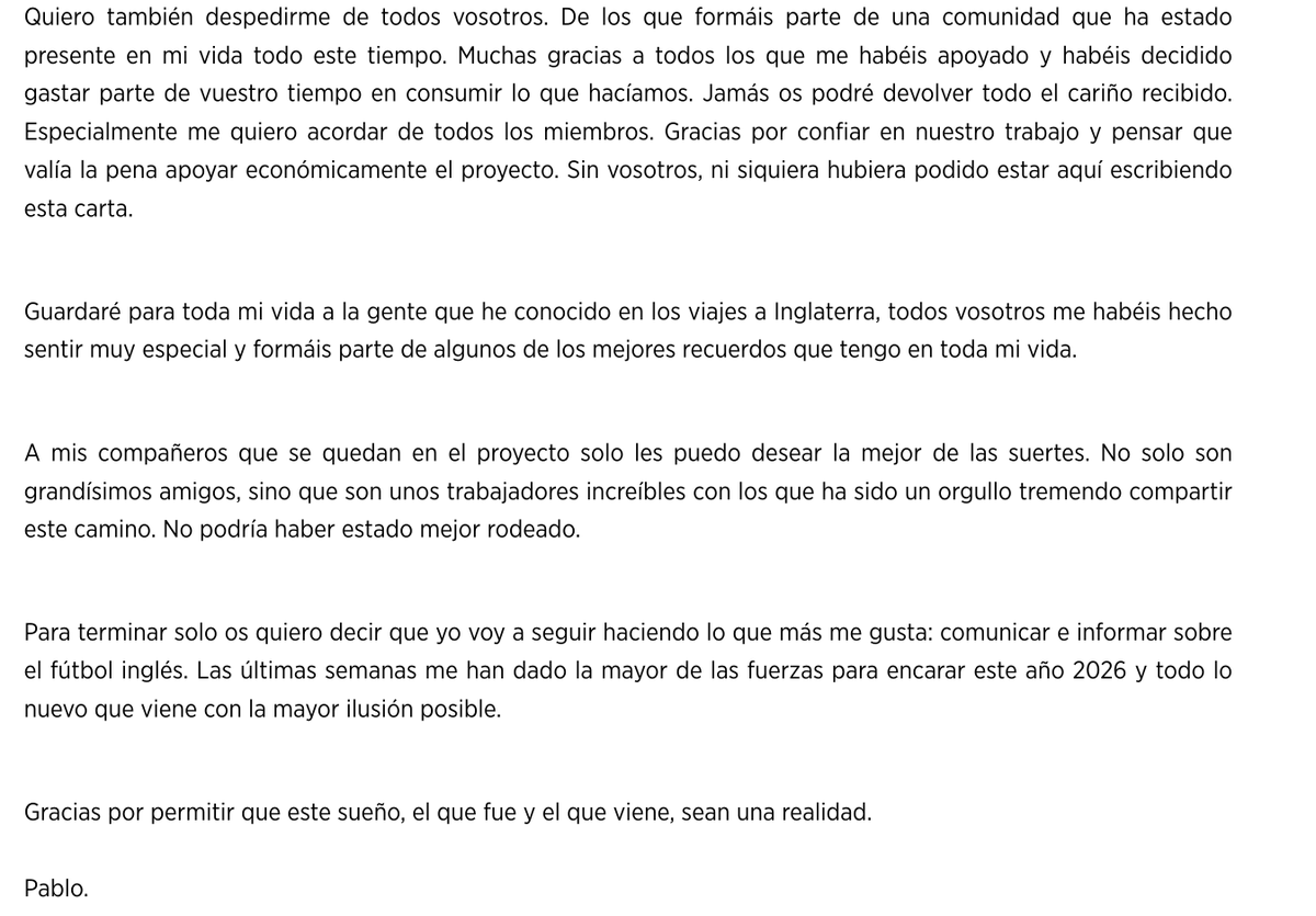 pabloespinosa11's tweet image. Muchas gracias a todos por el apoyo durante estos 4 años. No podría tener más ilusión por todo lo que viene en 2026. Un abrazo.