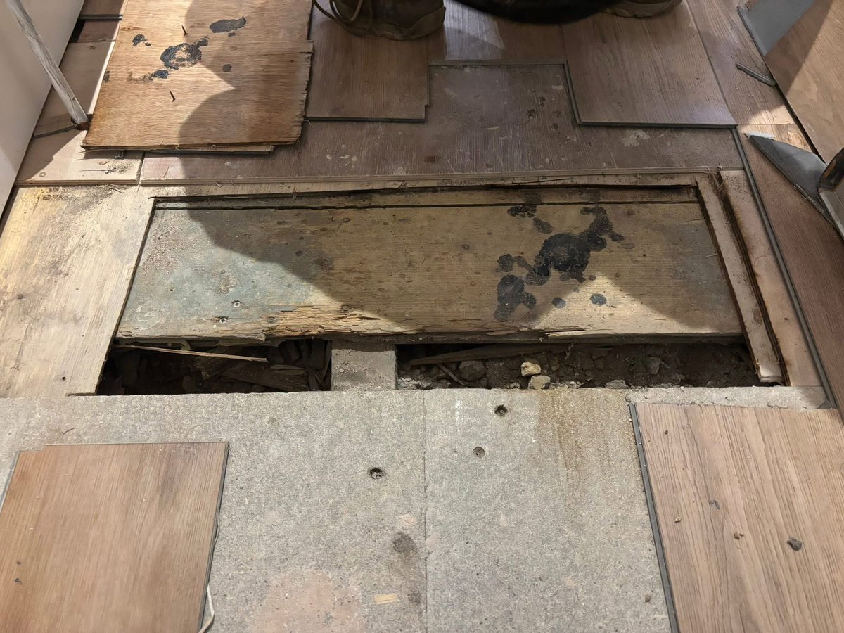 handymunro's tweet photo. LVT patched in after inspection and repair work. #repairs #property #propertymaintenance #tenement #glasgow #flats https://t.co/X9MktuKTKC