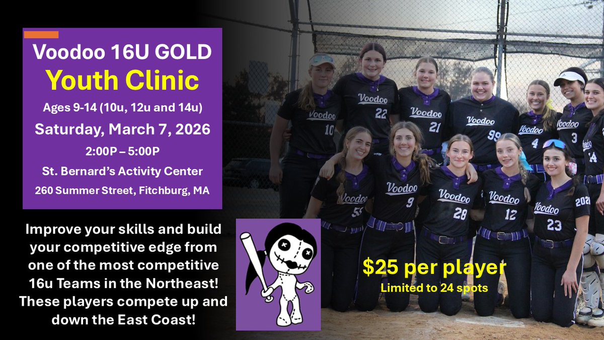 VoodooSBRecruit's tweet photo. Great chance to learn from a highly competitive team playing up and down the East Coast this Summer in Showcases and Tournaments - Open to the Public 10u-14U!  @16uVoodoo 

https://t.co/BuI0RoAHAF https://t.co/08l1HaYfpt