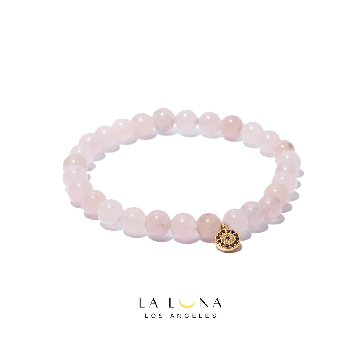La Luna Los Angeles sterling silver evil eye jewelry 🧿 rose quartz bracelet 🧿