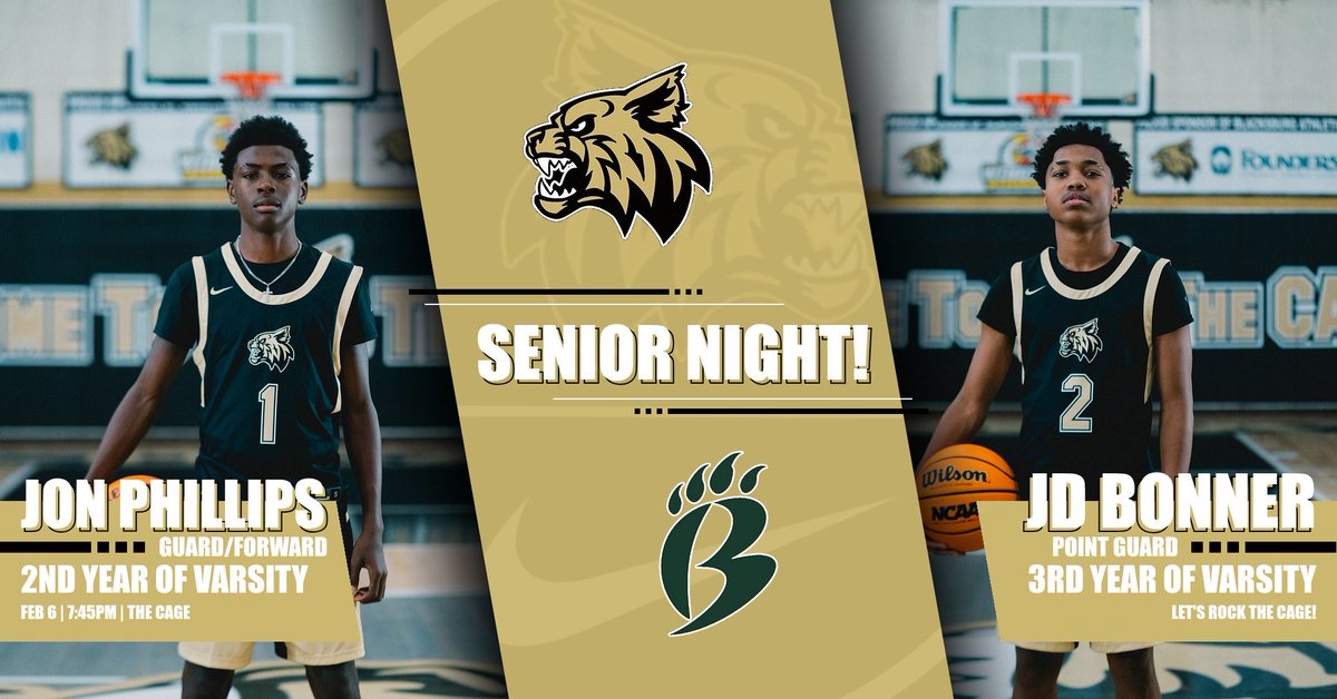 BlacksburgHoops's tweet photo. IT’S SENIOR NIGHT @ THE CAGE‼️
We will host the Brashier Bengals for Senior Night at The Cage. The Varsity Girls game will tip-off at 6:15pm, followed by our Varsity Boys at 7:45pm. There will be no JV game tonight. Let’s get this region dub cats!
#WeBelieve #DoMoreSayLess 🐾🧗🏽 https://t.co/vDrV79YMiQ