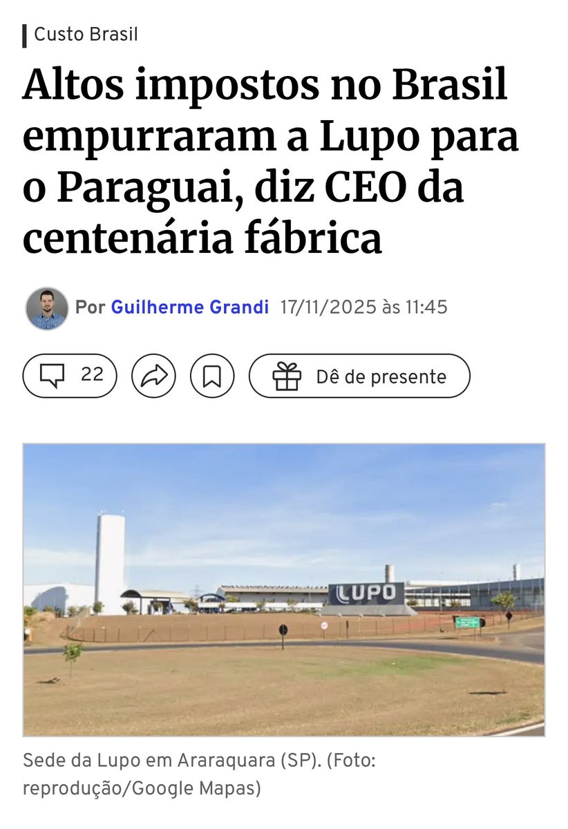 blognaointendo's tweet photo. @NovosClassicos Até ontem o Brasil não tinha 30 impostos novos e amanhã vai ter 30 outros mais. 
Não é o Paraguai que ficou atraente, o Brasil é que está ficando feio https://t.co/C6LCXPGLak