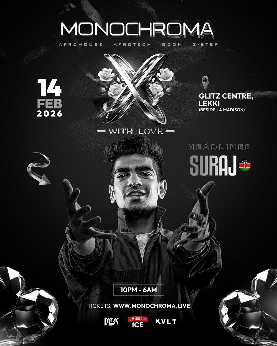 For our first dance of the year, Suraj 🇰🇪 is coming in with an electric, all-consuming set, all the way from Kenya! 

Our first East African DJ 🔥and his intention is simple: keep you dancing till the last drop. 

Can’t wait to see you there

Tickets here: monochroma.live